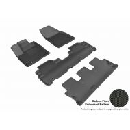 3D MAXpider Complete Set Custom Fit All-Weather Floor Mat for Select Toyota Highlander Models - Kagu Rubber (Black)