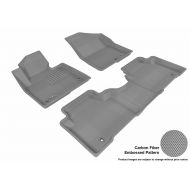 3D MAXpider Complete Set Custom Fit All-Weather Floor Mat for Select Hyundai Santa Fe Models - Kagu Rubber (Gray)