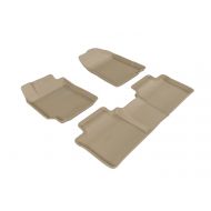 3D MAXpider Complete Set Custom Fit All-Weather Floor Mat for Select Toyota Camry Models - Kagu Rubber (Tan)