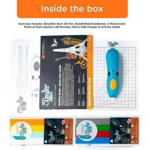  3Doodler Start Refill Plastic 4 Pack Bundle, Primary Pow, Compatible with Start 3D Pen for Kids