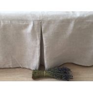 3HLinen Natural Linen Bed Skirt with Cotton Lining in Natural Linen Oatmeal, White or Grey Colors
