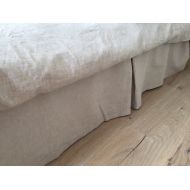 3HLinen Tailored Linen Bed Skirt Pleated in Natural Linen or Grey Colors