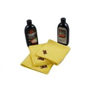3M (39000 39030) Car Wash Soap, High Performance Synthetic Wax, and Cloths