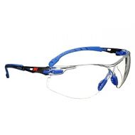 3M 70071694510 Safety Glasses Solus 1000 Series ANSI Z87 Scotchgard Anti-Fog Clear Lens Low Profile Blue/Black Frame