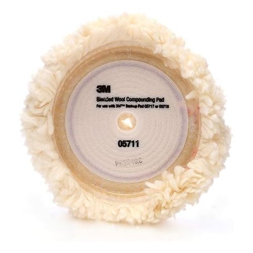 쓰리엠 3M Wool Compounding Pad (05711) - For Boats, Cars, Trucks and RVs - Single-Sided - 9 Inches