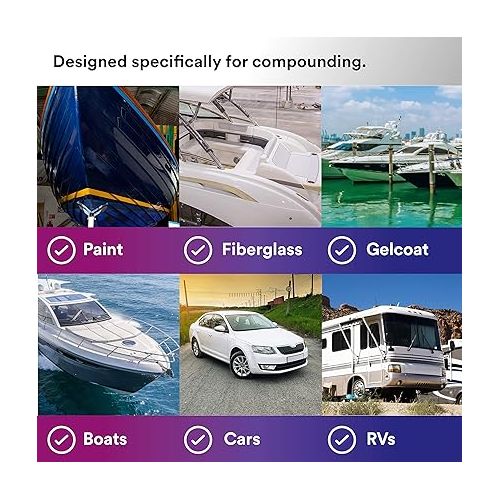 쓰리엠 3M Wool Compounding Pad (05711) - For Boats, Cars, Trucks and RVs - Single-Sided - 9 Inches