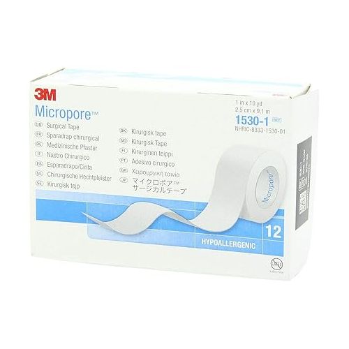 쓰리엠 Medical Tape Micropore Paper 1 Inch X 10 Yards NonSterile, 120 Per Case