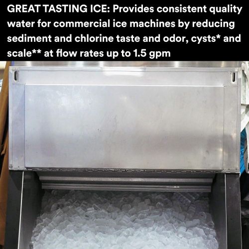 쓰리엠 3M Water Filtration Products System for Commercial Ice Maker Machines ICE120-S, High Flow Series, Reduces Sediment, Chlorine Taste and Odor, Cysts, Inhibits Scale, 1.5 GPM, 9,000 G
