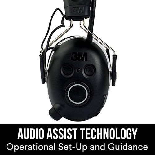 쓰리엠 3M WorkTunes Connect + AM/FM Hearing Protector with Bluetooth Technology, Ear protection for Mowing, Snowblowing, Construction, Work Shops