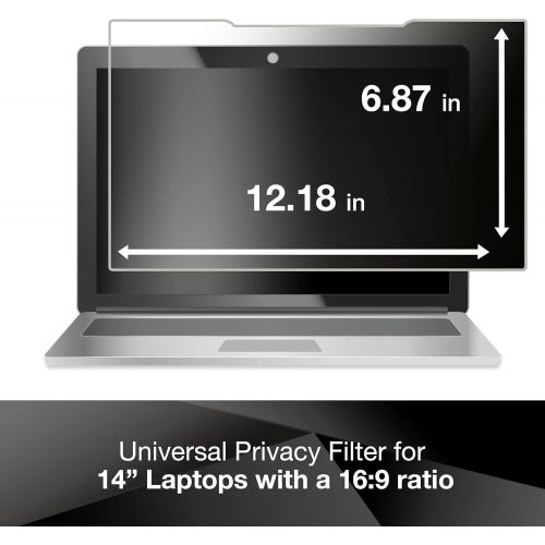쓰리엠 [아마존베스트]3M Privacy filter for 14 Inch Widescreen Laptop, COMPLY Attachment for Flip-Share, Reversible Gloss/Matte, Reduces Blue Light, Screen Protection, 16:9 Aspect Ratio (PF140W9B)
