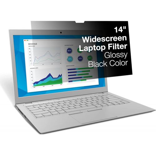 쓰리엠 [아마존베스트]3M Privacy filter for 14 Inch Widescreen Laptop, COMPLY Attachment for Flip-Share, Reversible Gloss/Matte, Reduces Blue Light, Screen Protection, 16:9 Aspect Ratio (PF140W9B)