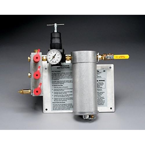 쓰리엠 3M 07006-case Compressed Air Filter and Regulator Panel W-280607006(AAD), 50 cfm, 3-5 outlets Black