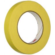 3M 06652 Automotive Refinish Masking Tape, 250 Degree F Performance Temperature, 28 lbsin Tensile Strength, 55m Length x 18mm Width, Yellow (Case of 12 Rolls)