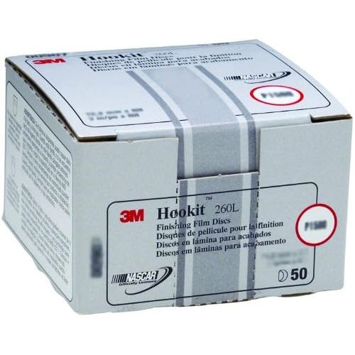 쓰리엠 3M Hookit Finishing Film Abrasive Disc 260L, 01055, 5 in, Dust Free, P600, 100 discs per pack