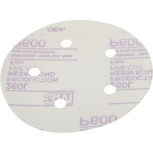 쓰리엠 3M Hookit Finishing Film Abrasive Disc 260L, 01055, 5 in, Dust Free, P600, 100 discs per pack