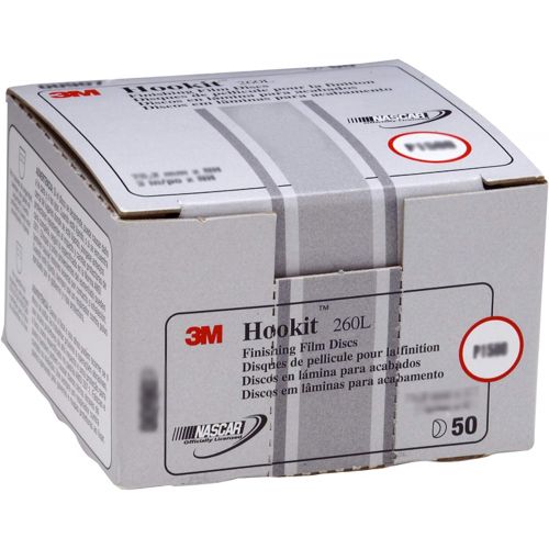 쓰리엠 3M Hookit Finishing Film Abrasive Disc 260L, 01055, 5 in, Dust Free, P600, 100 discs per pack
