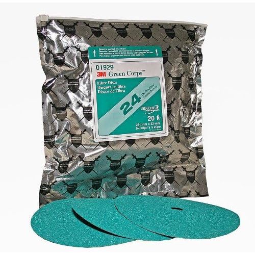 쓰리엠 3M 01923 Green Corps 7 x 7/8 24 Grit Fiber Disc (Pack of 5)