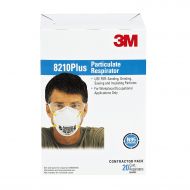 3M Standard N95 8210 Plus Disposable Particulate Respirator, Meets NIOSH & OSHA Standards 20 per box, 240 per 1 Case of 12, (240 Dust Masks)