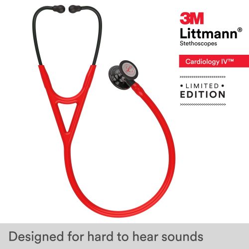  3M Littmann Cardiology IV Diagnostic Stethoscope, Smoke-Finish Chestpiece, Black Tube, Smoke Stem and Headset, 27 inch, 6162