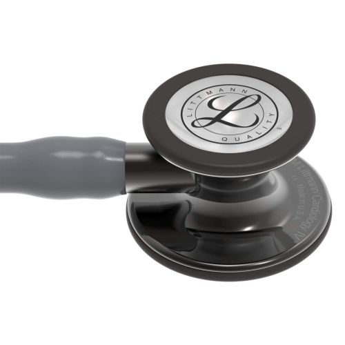  3M Littmann Cardiology IV Diagnostic Stethoscope, Smoke-Finish Chestpiece, Black Tube, Smoke Stem and Headset, 27 inch, 6162