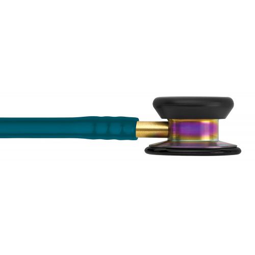  3M Littmann Classic II Pediatric Stethoscope, Rainbow-finish Chestpiece, Caribbean Blue Tube, 28 inch, 2153