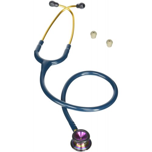  3M Littmann Classic II Pediatric Stethoscope, Rainbow-finish Chestpiece, Caribbean Blue Tube, 28 inch, 2153