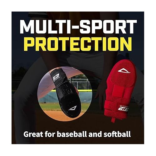  3N2 Protective Sliding Mitt for Baseball or Fastpitch Softball, Youth or Adult, Hand & Wrist Protection for Base Running, Sliding Glove with Adjustable Compression Strap - Red