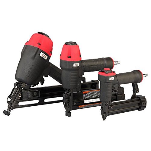  3PLUS HCBFN3SP Pneumatic Angle Finish Nailer & Narrow Crown Stapler & Pinner Combo Kit