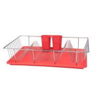 3Pc Chrome Dishrack W/ Tray -Red by Kennedy