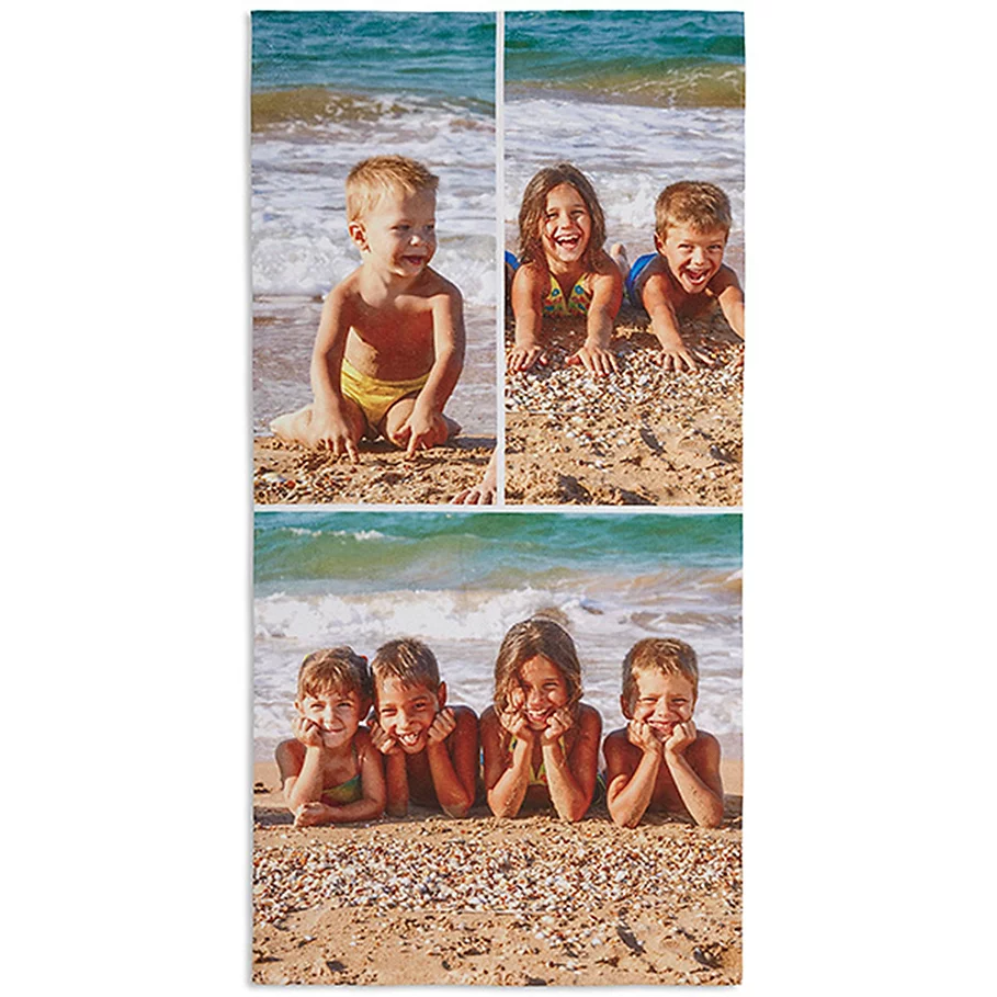  3-Photo Collage Beach Towel