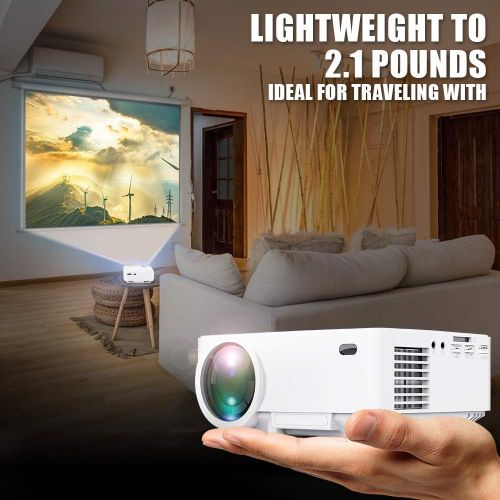  Mini Projector, 3Stone Upgraded 3000L Portable LCD Video Projector with 1080P Supported and Built-in Speakers, Multimedia Home Theater Small Projector Compatible with HDMI, USB, AV