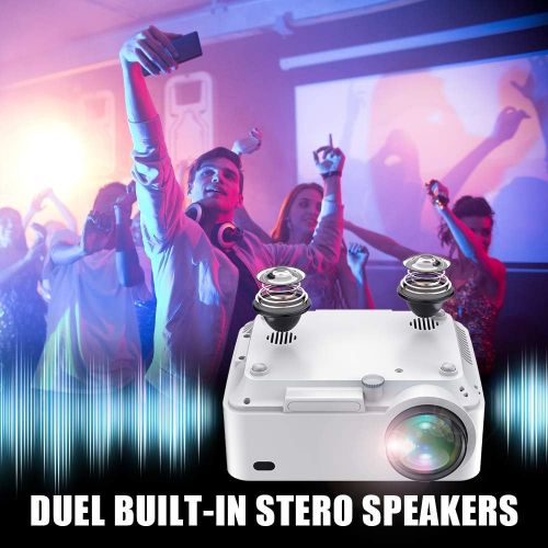  Mini Projector, 3Stone Upgraded 3000L Portable LCD Video Projector with 1080P Supported and Built-in Speakers, Multimedia Home Theater Small Projector Compatible with HDMI, USB, AV