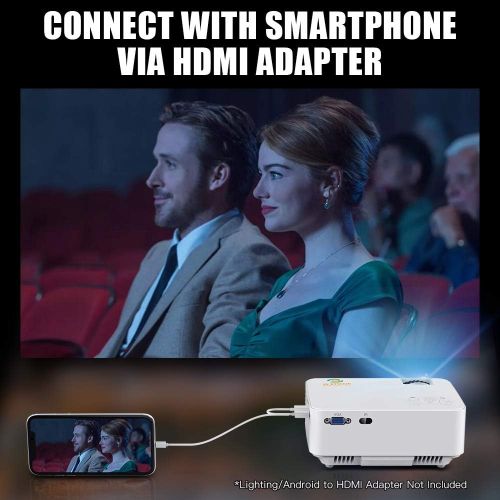  Mini Projector, 3Stone Upgraded 3000L Portable LCD Video Projector with 1080P Supported and Built-in Speakers, Multimedia Home Theater Small Projector Compatible with HDMI, USB, AV