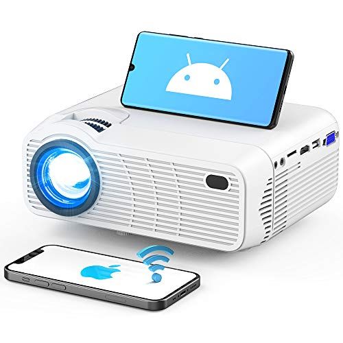  WiFi Bluetooth Projector, Upgraded 3Stone 5000L Native 720P Mini Projector for Outdoor Movies with Dual 5W Stereo Speakers, 200 Display, Backlit Buttons, Support 1080P Compatible w