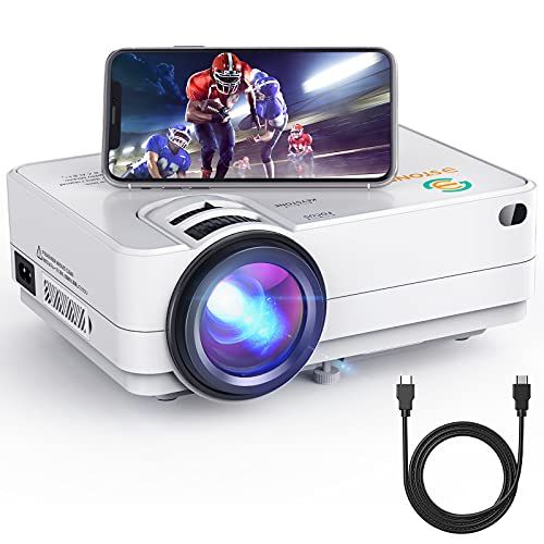  Wi-Fi Mini Projector 3Stone A5 6500 Lux Portable Movie Projector with 1080P Supported, Wireless Screen Mirroring, Blue-ray Glass Lens, Outdoor Multimedia Video Projector Support TV