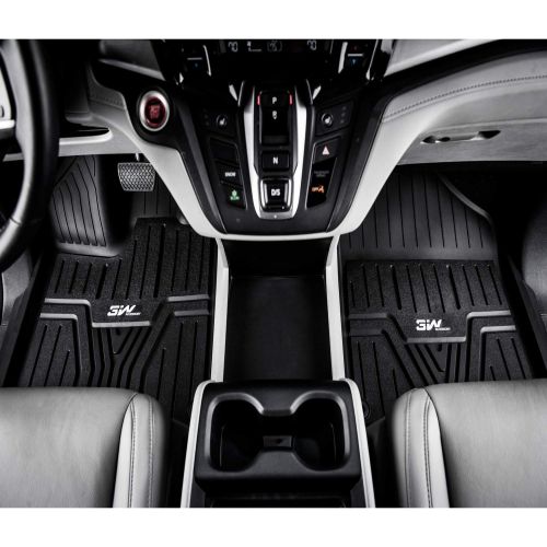  3W Floor Mats for Honda Odyssey 2018 2019 2020-3 Rows+ 1pc Cargo Liner Seating Full Sets All Weather Protection Custom Fit Car Carpet Floor Liners Odorless Heavy Duty TPE, Black