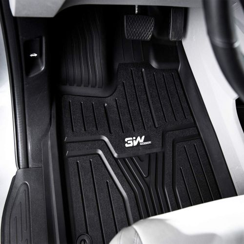  3W Floor Mats for Honda Odyssey 2018 2019 2020-3 Rows+ 1pc Cargo Liner Seating Full Sets All Weather Protection Custom Fit Car Carpet Floor Liners Odorless Heavy Duty TPE, Black