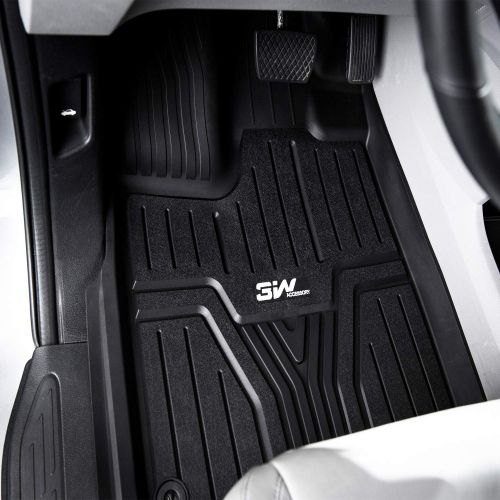  3W Floor Mats for Honda Odyssey 2018 2019-3 Rows Seating Full Sets All Weather Protection Custom Fit Car Carpet Floor Liners with Odorless Heavy Duty TPE, Black