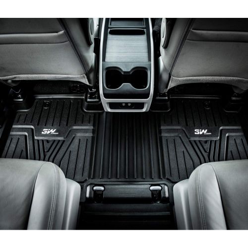  3W Floor Mats for Honda Odyssey 2018 2019-3 Rows Seating Full Sets All Weather Protection Custom Fit Car Carpet Floor Liners with Odorless Heavy Duty TPE, Black