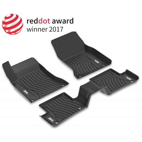  3W Mercedes Benz GLA Floor Mats Set (2015-2019) - Heavy Duty Custom Fit TPE Car Floor Mats Liner All Weather, Black