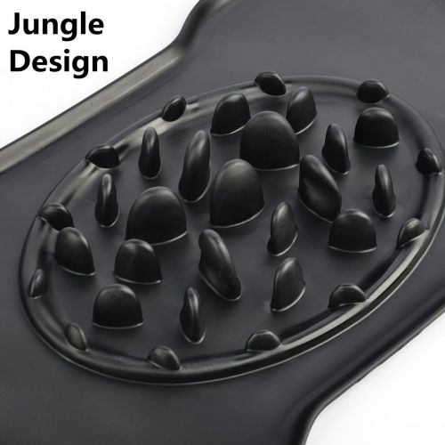  3Y Cheer Dog Bowls with Bone Shape Non-Slip Mat Dog Cat Food Bowl, Black