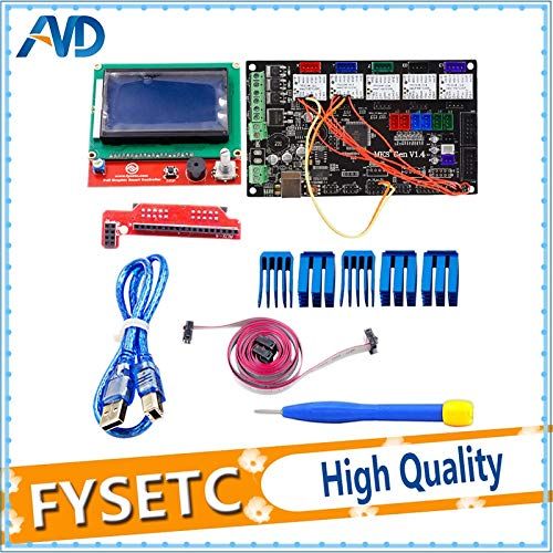  3d printer 3D Printer - 1Set MKS Gen V1.4 Integrated Mainboard + 2pcs TMC2130 V1.1 for SPI Function + 3pcs TMC2130 V1.0 + 12864 LCD Display Screen