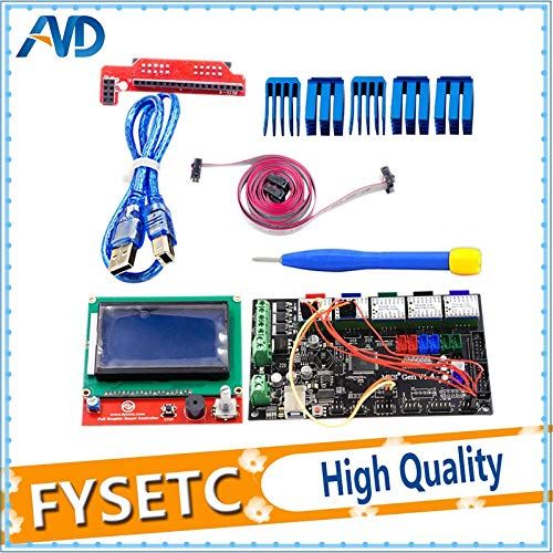  3d printer 3D Printer - 1Set MKS Gen V1.4 Integrated Mainboard + 2pcs TMC2130 V1.1 for SPI Function + 3pcs TMC2130 V1.0 + 12864 LCD Display Screen