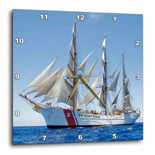  3dRose Print of Coast Guard Boat, Wall Clock, 13 by 13-inch