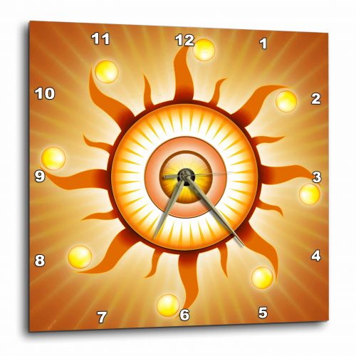  3dRose Eye In The Sky - surreal whimsical eye in the sky, bright sun rays, Wall Clock, 15 by 15-inch