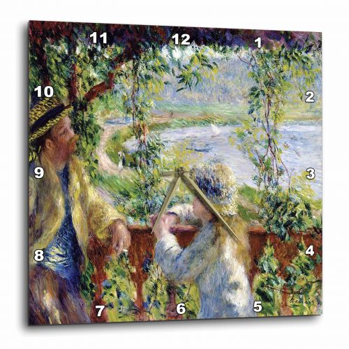  3dRose Renoirs Painting By The Water, Wall Clock, 10 by 10-inch