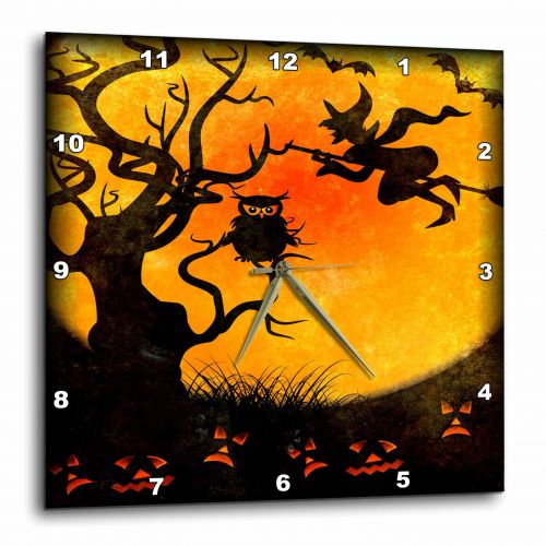  3dRose Halloween Backdrop, Wall Clock, 13 by 13-inch