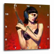 3dRose Red Girl Gun, Wall Clock, 10 by 10-inch