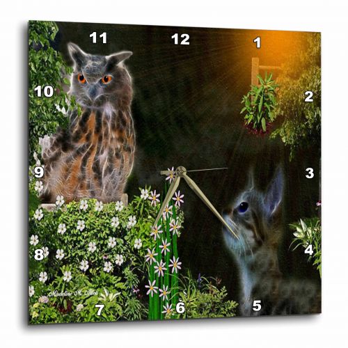  3dRose The Owl And The Pussy Cat, Wall Clock, 10 by 10-inch