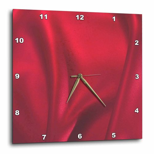  3dRose Red Silk - Classy - Fashion - Art, Wall Clock, 10 by 10-inch